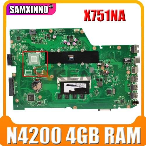 X751NA Motherboard For ASUS X751NA X751NC X751NV X751N Laptop Motherboard Celeron N4200 4GB RAM 100% original Mainboard GM