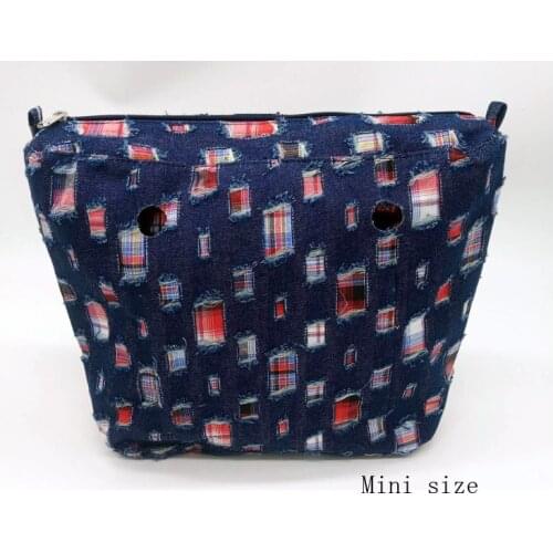 1 organizer mini size jeans blue with pattern mini size bag for obag mini girls bag