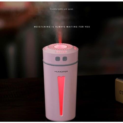 Mini Air Humidifier Essential Oil Diffuser Led Night Light Usb Happy Cup Humidifiers Aroma Car Diffuser 260ml