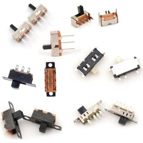 10/20/40/50pcs Interruptor On-off Mini Slide Switch SS12d00 SK12D07 SS-12D00G3 SS22F32 MSK-12C01-07 SS23E04 SS12F15 SS12F15VG4