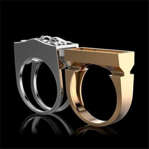 SECRET BOYS Mens Fashion Accessories Skull Ring Secret Compartment Urn Compartment Gift Hip Hop Jewelry
