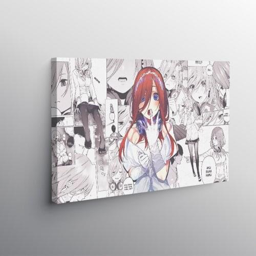 Nakano Miku Gotoubun no Hanayome Painting Wall Art Poster Framed Canvas For Room Home Bedroom Dorm Art Wooden Frame Decoration