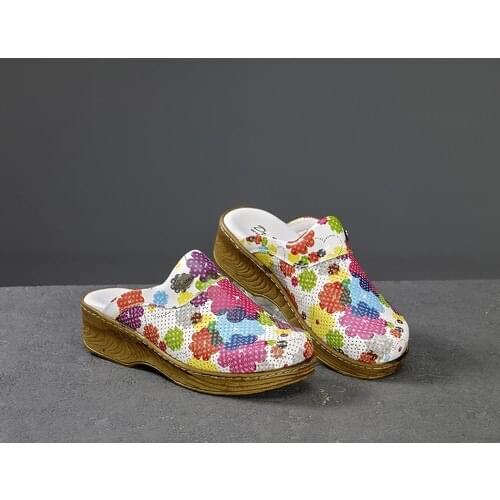 Northeaster Global Sabo Wood Floor Pattern Flowering Slippers