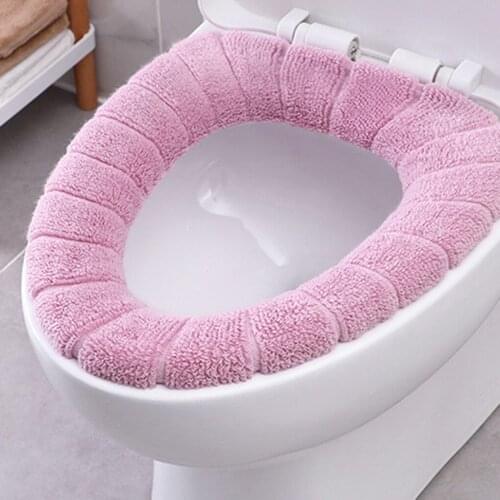 2020 New Comfortable Velvet Coral Bathroom Toilet Seat Cover Winter Toilet Cover Washable Closestool Mat Seat Case Lid Cover