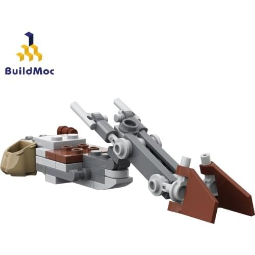 BuildMoc Technical Spaceship Speeder Building Blocks MOC Technical Suspension Motorcycle Model Bricks Toys For Children
