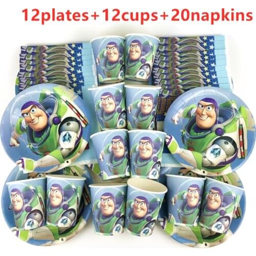 44Pcs Cartoon Disney Toy Story Kid Birthday Party Tableware Cups Plates Napkins Baby Shower Decoration For Family Party Supplies