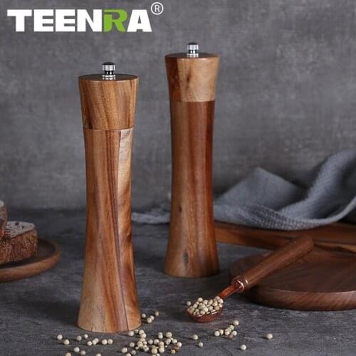 TEENRA Cerami Pepper Spice Mill Grinder Set Spice Grinder Handheld Seasoning Grinder Adjustable kitchen BBQ Tools