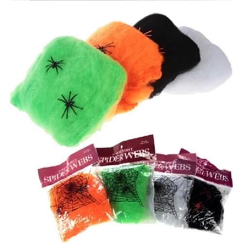 20g Halloween Scary Party Decor Stretchy Spider Web Cobweb Cotton Horror Halloween Decoration For Bar Haunted House Scene Props