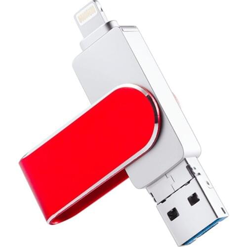 USB Flash Drive For iPhone 11 6/6s/6Plus/7/7Plus/8/X Usb/Otg/Lightning 3 in 1 Pendrive For iOS External Storage Device 32gb 64gb