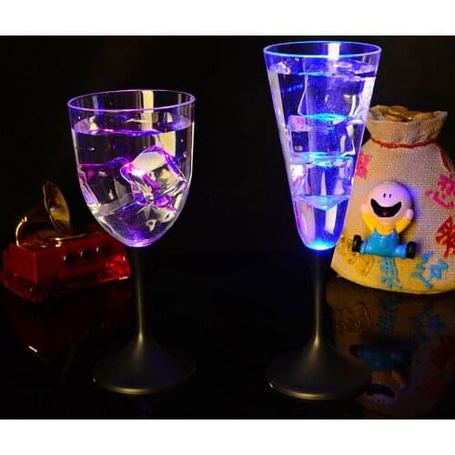 Liquid active LED Champagne Glass Glowing Champagne Beer Wine Drinking Glass cocktail glass concert bar disco party wedding deco