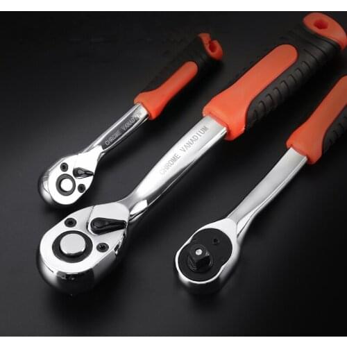 1/4" 3/8" 1/2" 72-tooth 1 pcs Quick Ratchet Wrenc Double Direction HIgh Carbon Steel Ratchet Socket Wrench Car Repair Tool