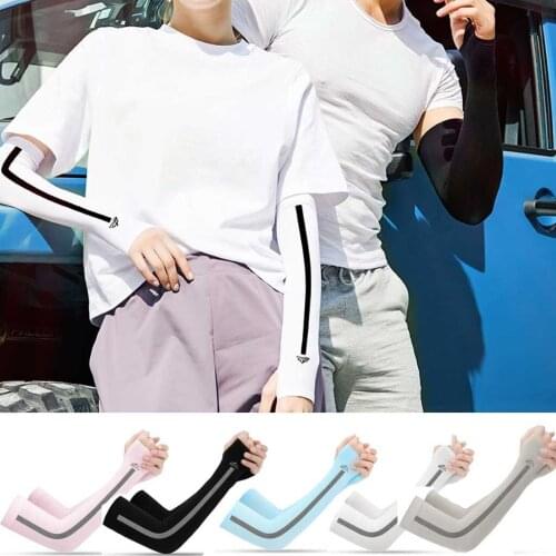 1 Pair Arm Sleeves Summer Sun Uv Protection Ice Cool Cycling Running Fishing Climbing Driving Arm Warmers Dropshipping 2021