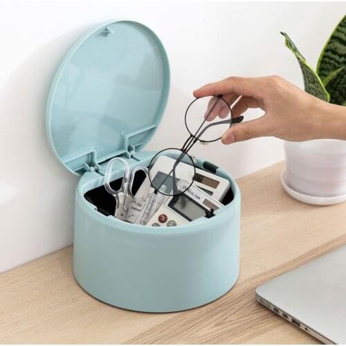1PC Pressing Type Mini Trash Can For Car Office Home Desktop Mini Waste Bin With Lid