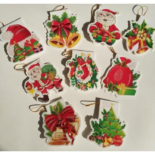 100pcs Party Supplies Pendant Greeting Card Gift Letter Children Decoration Merry Christmas Christmas Tree Santa Claus Wholesale
