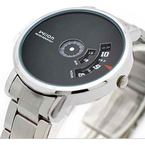 2019 Fashion Top Brand Chino Wilon Wristwatch Wheel Dial Mens Quartz Gift Rotating Watch Full Stainless Steel Male Sport Watch