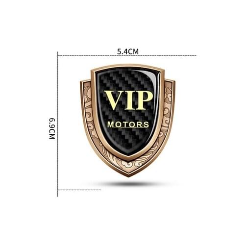 3D Gold Carbon Fiber Metal VIP Club Luxury Auto Trunk Rear Fender Emblems Badge Decals Sticker Car Accessories