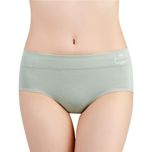 4Pcs/Lot Female Underwear Graphite Women Panties Cotton Mid-Rise Panty Postpartum Plus Size Ladies Briefs