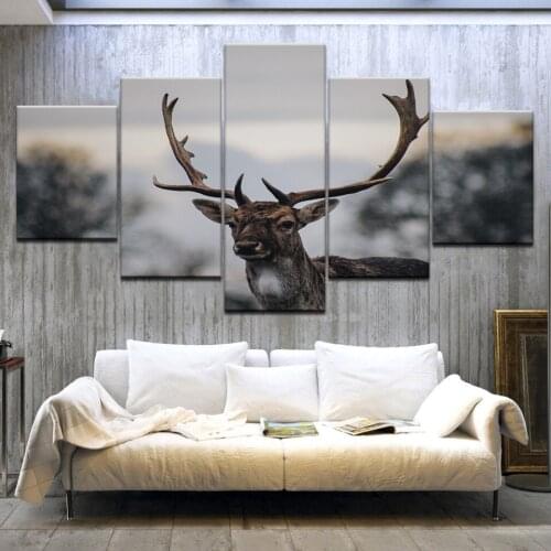 5 Panel/pieces HD Print A lovely Deep mountain animal wall posters Print On Canvas Art Painting For home living room decoration