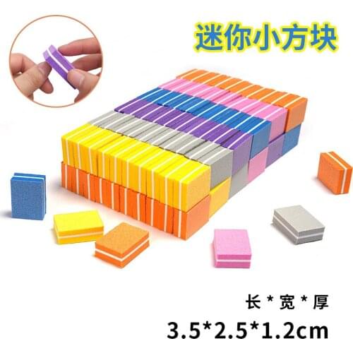 50pcs/lot Mini Nail Sponge Nail File Buffer Block Buffing Sanding Professional Nail Tools Double-Sided Pedicure Manicure Tools