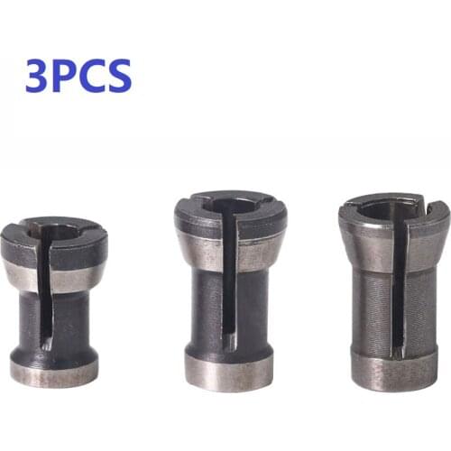 6/6.35/8mm Shank Router Bit Collet Rod Trim Molding Machine Carbon Steel Woodworking Shank Adapters Collet Chucks