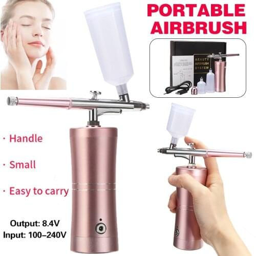 Airbrush Compressor Kit Portable Mini 0.4mm Spray Tool Tattoo Paint Nail Art Set Can Be Use To Water Replenishing To Your Skin