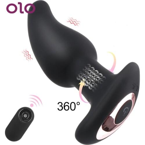 OLO Anal Anus Vibrator Wireless Remote Control Rotation Beads Silicone Sex Toy Vagina Vibrator G-spot Clit Stimulation