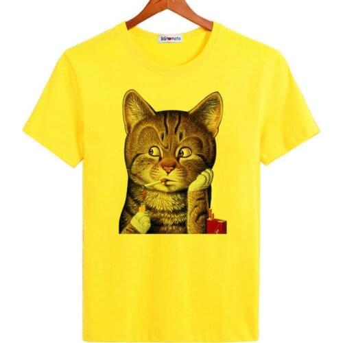 1BGTOMATO 3D Cool cat Tshirt Mens good quality brand Tops super fashion personality printing shirts