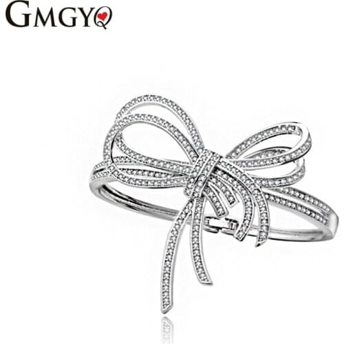GMGYQ Bow Tie Bracelet For Fashion Jewelry Womens Accessories For Women Wedding Anniversary Gift Crystal Jewelry