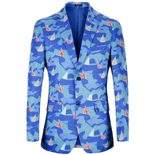 2020 New Print Blazer Men Print Blazer Design Casual Business Blazer Fashion Oversize Jacket Singer Costume homme masculino
