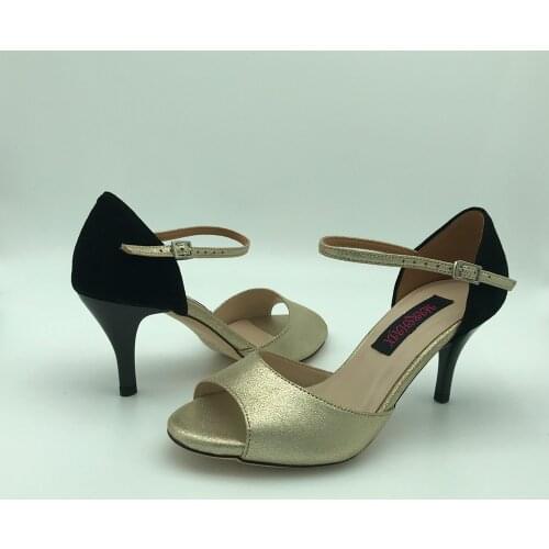 7.5cm heel Classical Flamenco Dance Shoes Argentina Tango Shoes pratice shoes wedding shoes T6205GLBS Leather Hard Sole