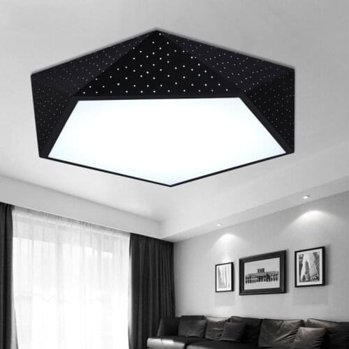 Creative geometry led ceiling light ceiling lamps for bedroom balcony livingroom,hollow black white 420mm 24w domestic lights