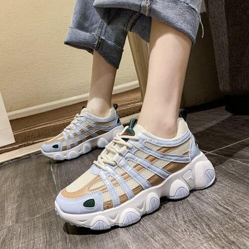 Spring Autumn New Women Breathable Mesh Shoes Antislip Platform Fashion Sport Outdoor Girl Chunky Sneakers Zapatos Mujer Tenis