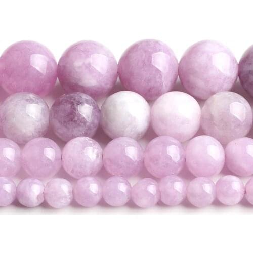 4/6/8/10mm Natural Purple Angelite Quartzs Stone Beads Round Loose Beads For DIY Jewellery Making Bracelets Necklace 15