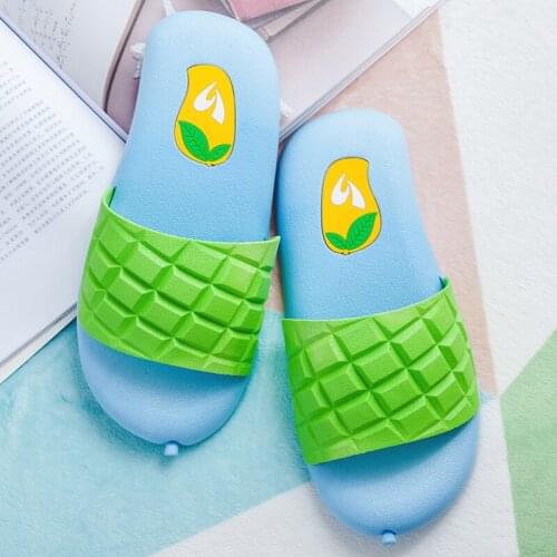 Summer Kids Slippers Men Women Soft Bottom Non-slip Bathroom Flip Flops Slipper Outdoor Home Bathing Fruit pattern Lovely Shoes