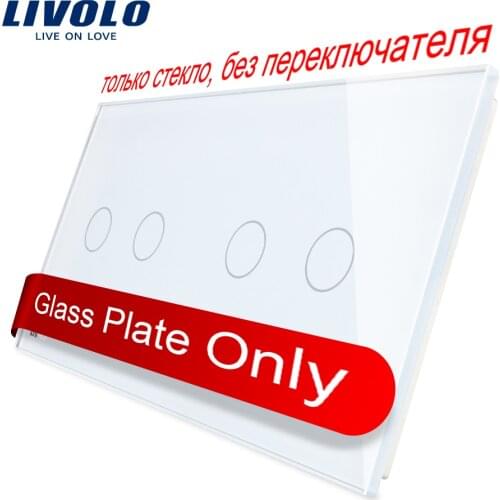 Livolo Luxury 7colors Pearl Crystal Glass,151mm*80mm, EU standard, Double Glass Panel C7-C2/C2-11 (4 Colors),logo/no logo