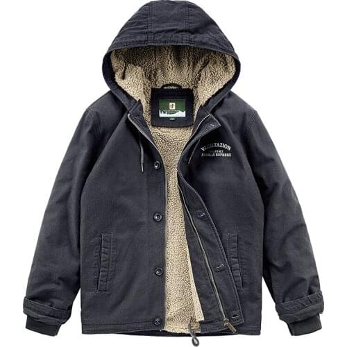 2021 Mens Wool Liner Cargo Jackets New Winter MenThicken Jacket Fleece Warm Coats Male Casual Hooded Outwear M-4XL