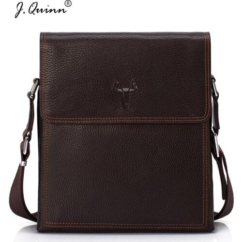 J.Quinn Men Crossbody Bags Genuine Cowhide Leather Mens Travel Male Business Shoulder Bag Fashion Designer 2017 New Man Handbags