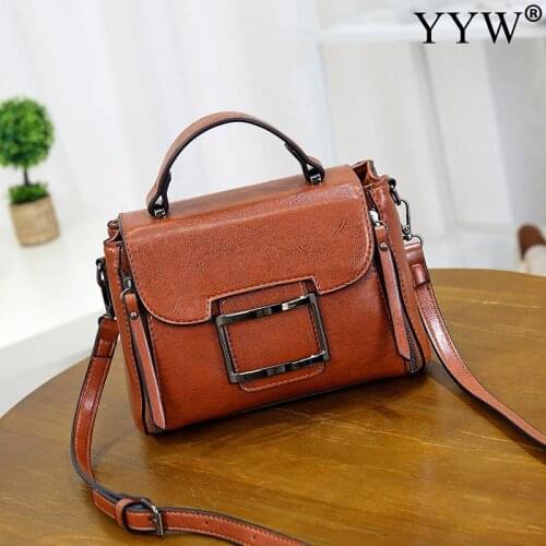 2021 New Casual Women Pure Color Pu Leather Shoulderbag Matching Crossbody Soft Surface Messenger Bag Fashion Ladies Handbags