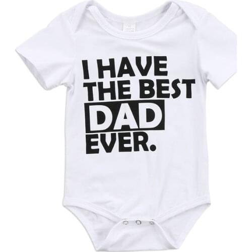 New Casual Newborn Baby Boy Girls Family Romper Short Sleeve Jumpsuit Print Letter Dad Mom Outfits Clothes