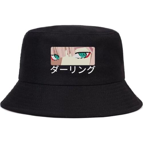 Anime Darling In The Franxx Zero Summer Hat Women Men Panama Bucket Cap The Design Flat Visor Zero Two Bucket Hat Fisherman Hat