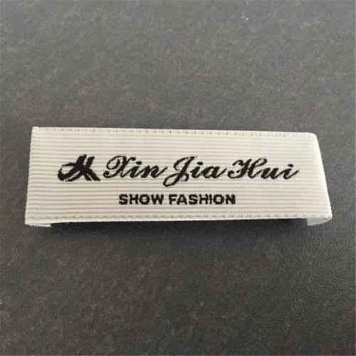 Custom Strip Background woven label Clothing main labels