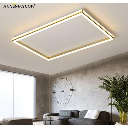 Rectangel Modern Led Chandelier Metal Ceiling Chandelier Light Fixtures for Living room Bedroom Dining room Kitchen Luminaires