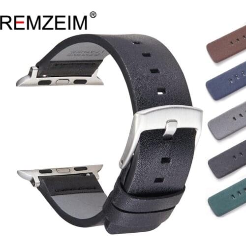 Soft Genuine Leather Watchband for Apple Watch 6 5 4 3 SE Replace Strap 40mm 38mm for iwatch Bracelet 44mm 42mm Band