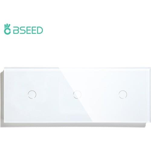 Bseed Brand Touch Switch 3 Gang 1Way 2Way EU Standard Touch Sensor Switch Black White With Glass Panel Home Improvement