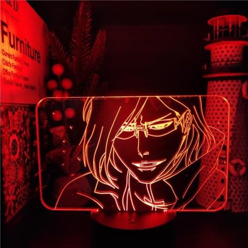 BLEACH Ishida Uryuu 3D Illusion Lamp Anime LED Night Light For Bedroom Decor Kids Lampe Home Decoration Lampara Child Manga Gift