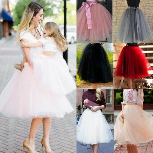 Layer Tulle Skirt Women Party Dress 50s Rockabilly Tutu Petticoat Ball Gown Long
