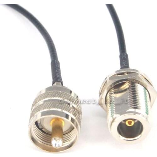 10 Pieces UHF Male PL259 Plug to N Female Bulkhead Jack RF Coax Connector Pigtail Cable RG174 Cable 20cm