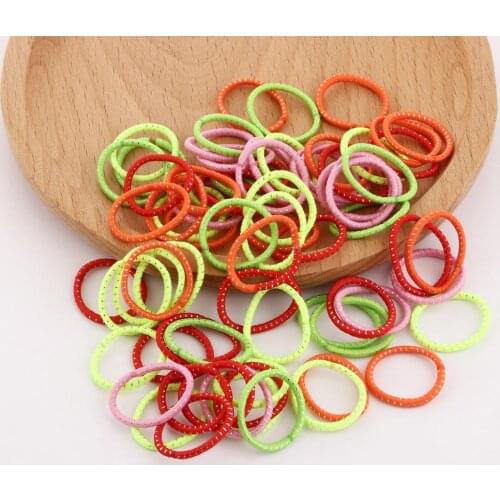 100 pcs/lot Children Ponytail Holder Headband Elastic Hair Bands Colorful Nylon Small Hair Ties for Kids Girls Hair Accessories