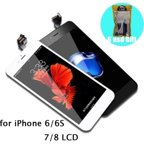 [15 Day Money Back] for iPhone 6 6S Display Screen for iPhone 7 8 Replacement Touch Pantalla 3D without Home Bottom + Free Gift