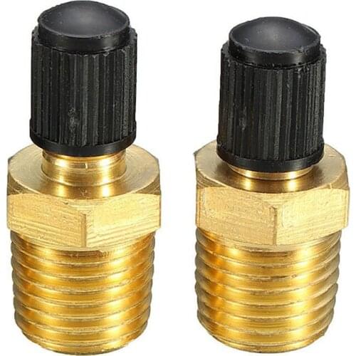 2Pcs 1/4" NPT MPT Tire Car Brass Valve Core Pressure Relief Valve Adjustable Accessories Valve Stems Caps Wheels Tires Parts